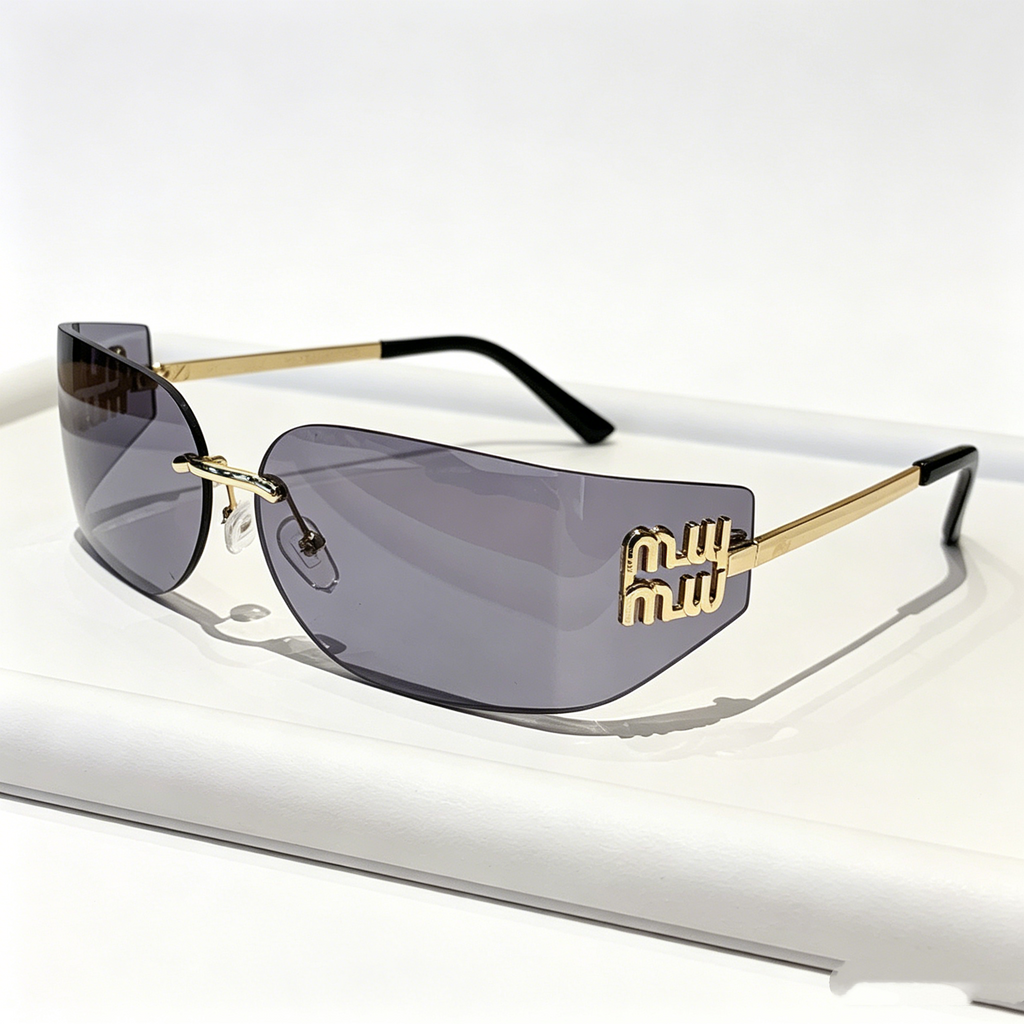 Women's Metal Frameless Sunglasses: Slim-Frame, Fashionable, Unique, Retro, and Trendy