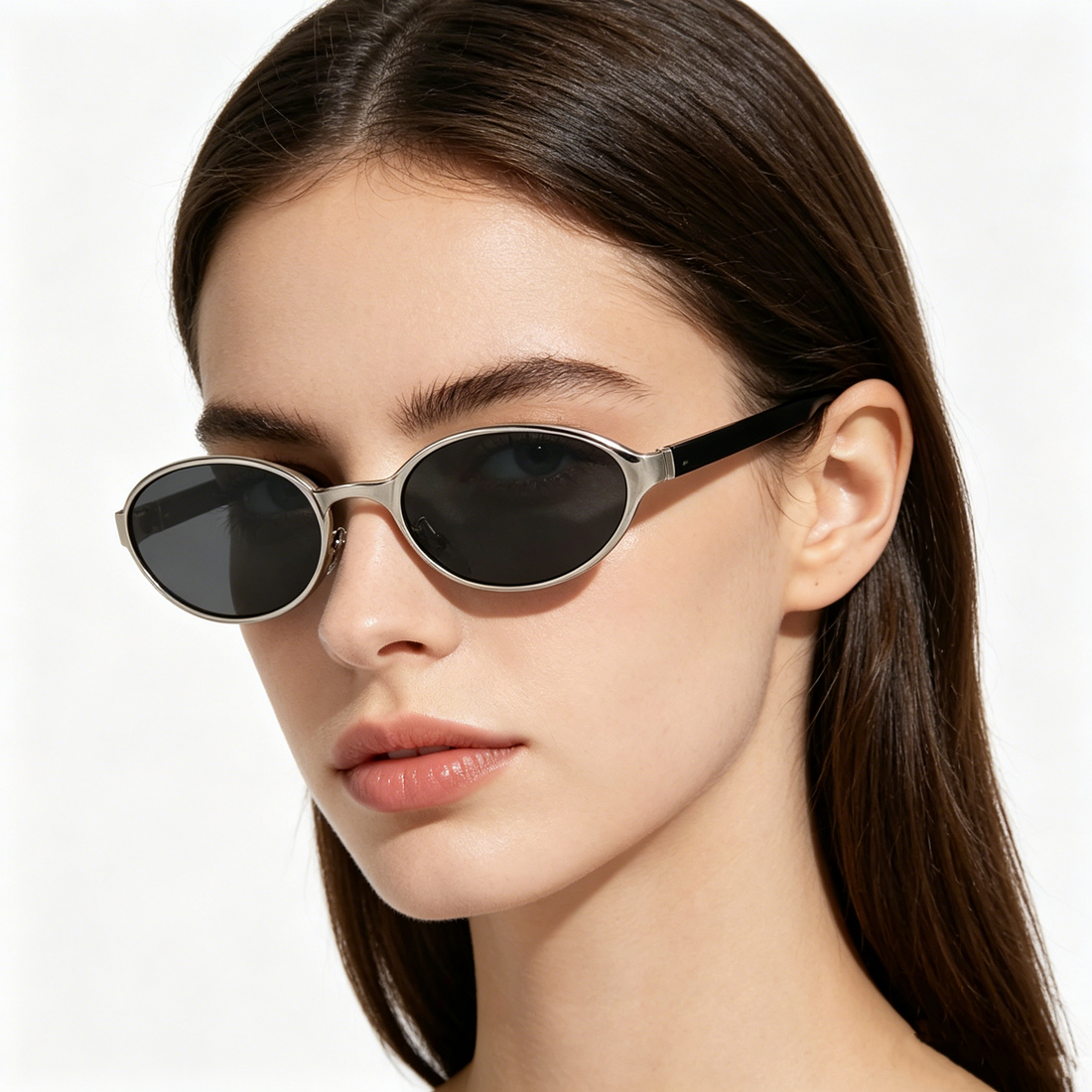 Women's Minimalist Metal-Frame Sunglasses with UV Protection