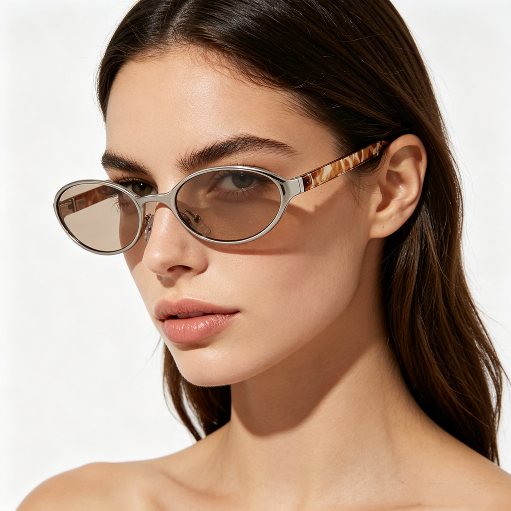 Women's Minimalist Metal-Frame Sunglasses with UV Protection