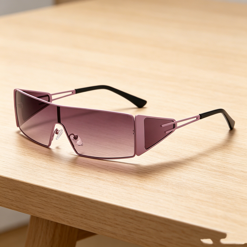 Retro Metal Punk Rectangular Oversized Rectangular Sunglasses