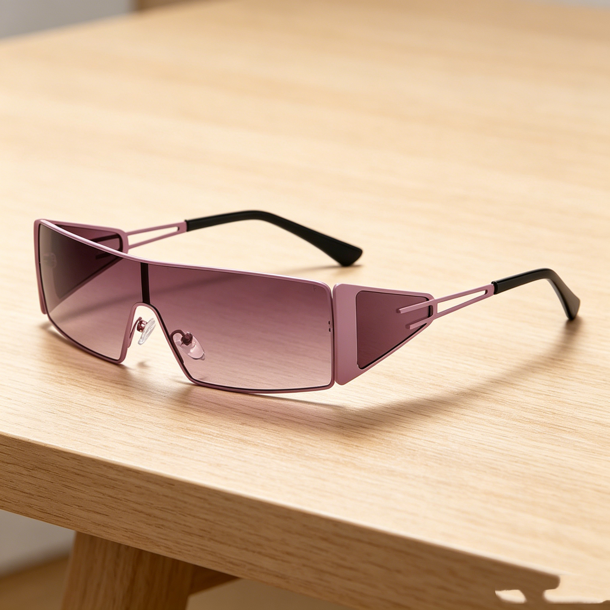 Retro Metal Punk Rectangular Oversized Rectangular Sunglasses