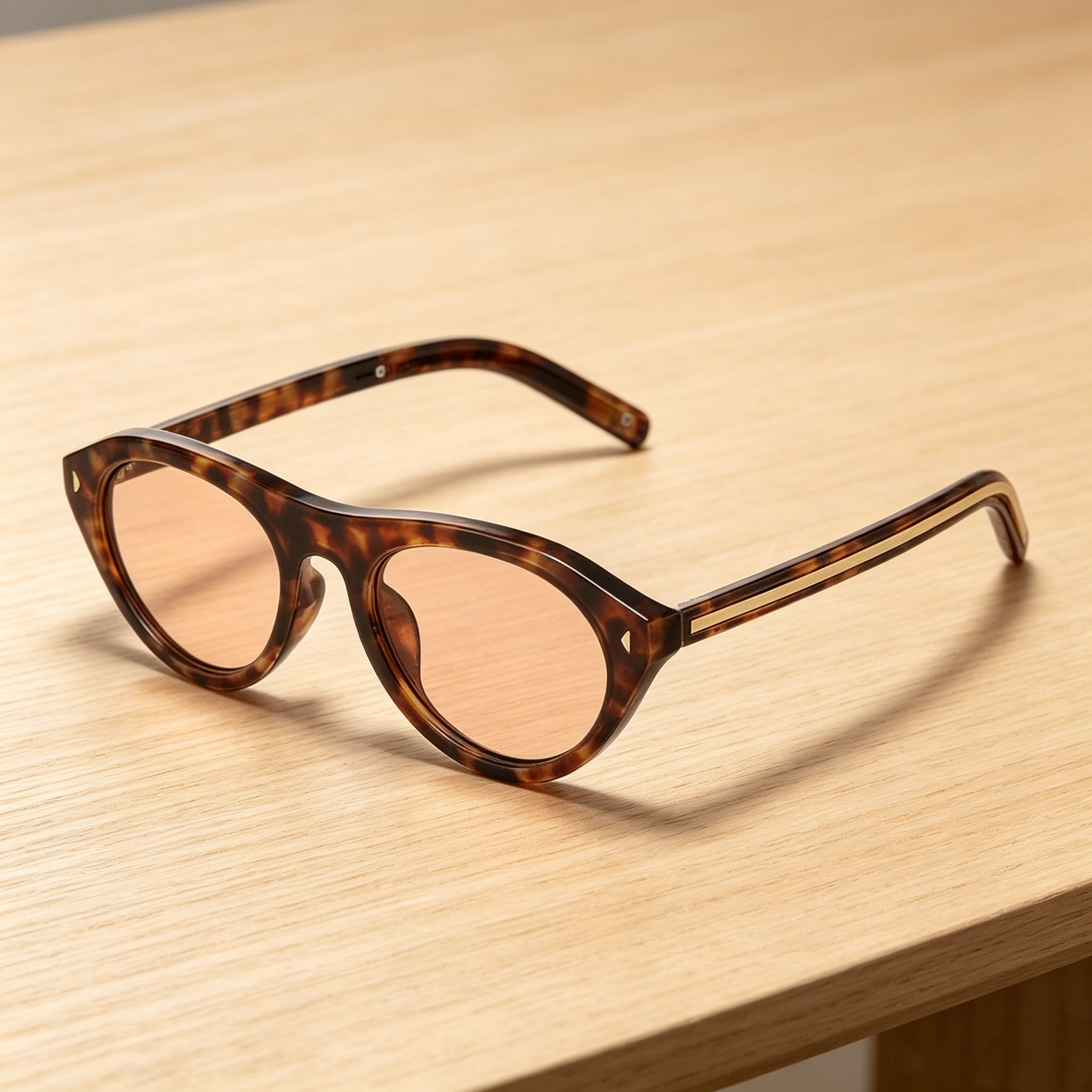 Leopard-print oval sunglasses with UV protection