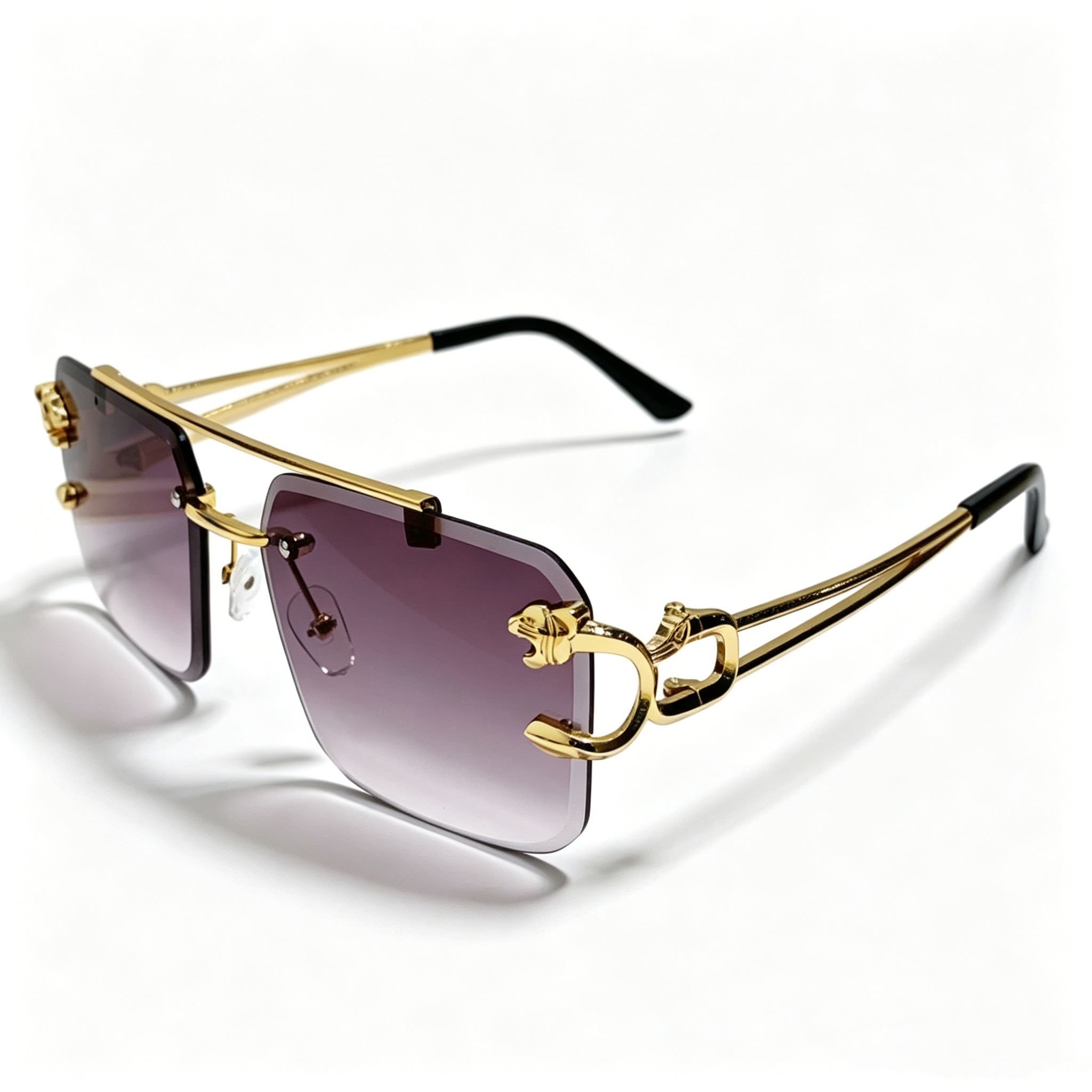Double-Bridge Edge-Cut Cheetah Sunglasses: Stylish Sunglasses for Men and Women