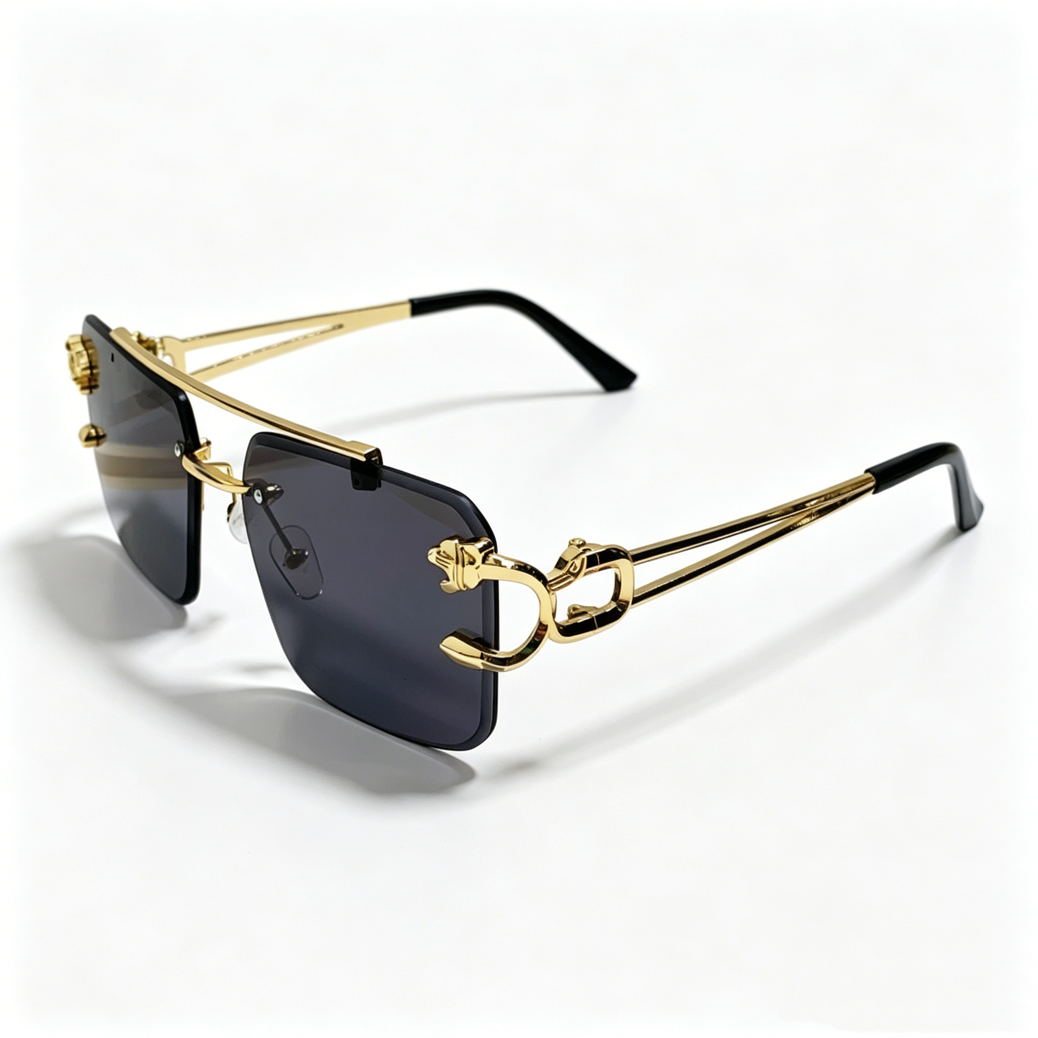 Double-Bridge Edge-Cut Cheetah Sunglasses: Stylish Sunglasses for Men and Women
