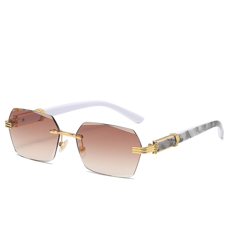 Women's Frameless Sunglasses with Gradient Lenses in Ocean Blue