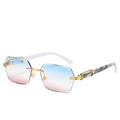 Women's Frameless Sunglasses with Gradient Lenses in Ocean Blue