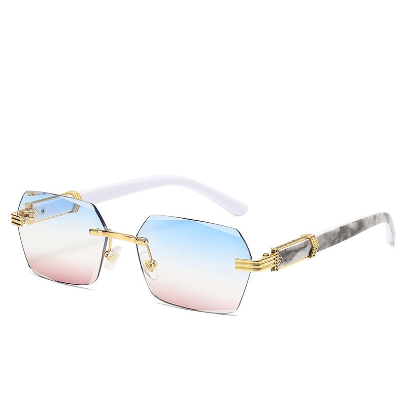 Women's Frameless Sunglasses with Gradient Lenses in Ocean Blue