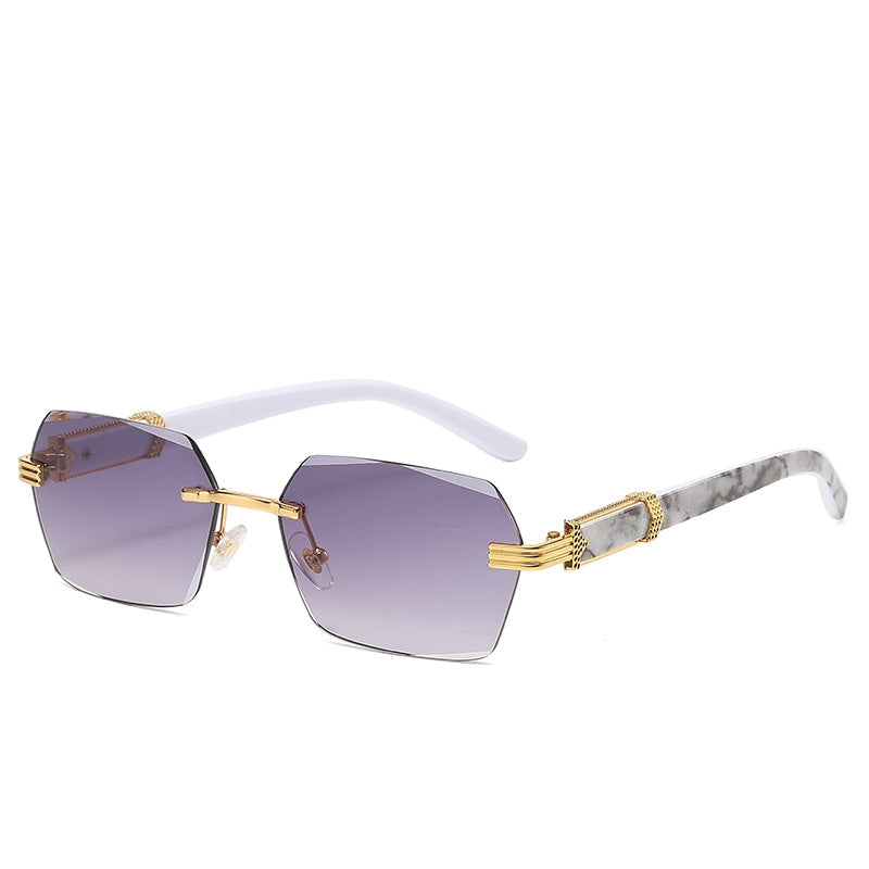Women's Frameless Sunglasses with Gradient Lenses in Ocean Blue