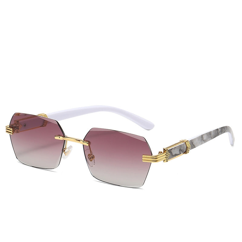 Women's Frameless Sunglasses with Gradient Lenses in Ocean Blue